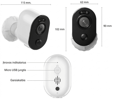Bevielė, Reolink WiFi autonominė kamera – priekinis vaizdas, išryškinantis elegantišką ir tvirtą dizainą.