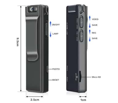 Nešiojama mini kamera 1080P – kompaktiškas priekinis vaizdas, rodantis cinko lydinio korpusą ir minimalistinį dizainą.