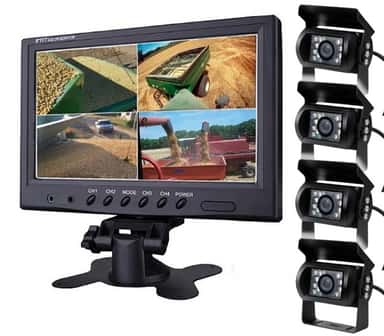 9' colių vaizdo stebėjimo sistema 4ch, transportui – pagrindinis komplekto vaizdas su monitorium