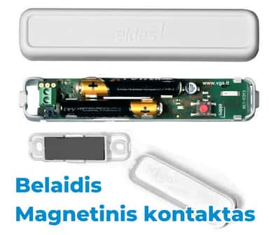 Belaidis magnetinis kontaktinis jutiklis, skirtas durų ir langų apsaugai, suderinamas su GSM sig